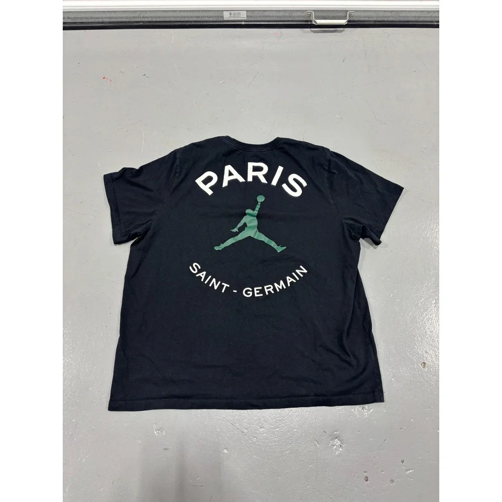 Jordan Paris Saint-Germain PSG T-Shirt‎ Mens 3XL Black Green Jumpman Logo Tee